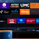 A TV screen filled with streaming service logos